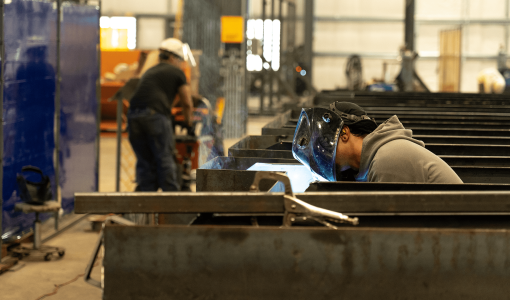 base being welded together in manufacturing facility Acoustical Sheetmetal Company