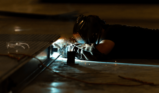 base being welded together in manufacturing facility Acoustical Sheetmetal Company