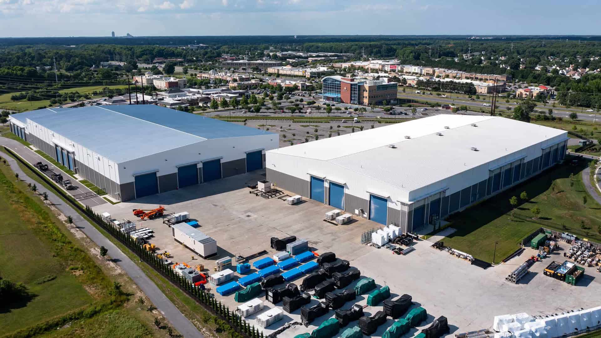 Ariel view of ASC's two buildings at Hudome way.