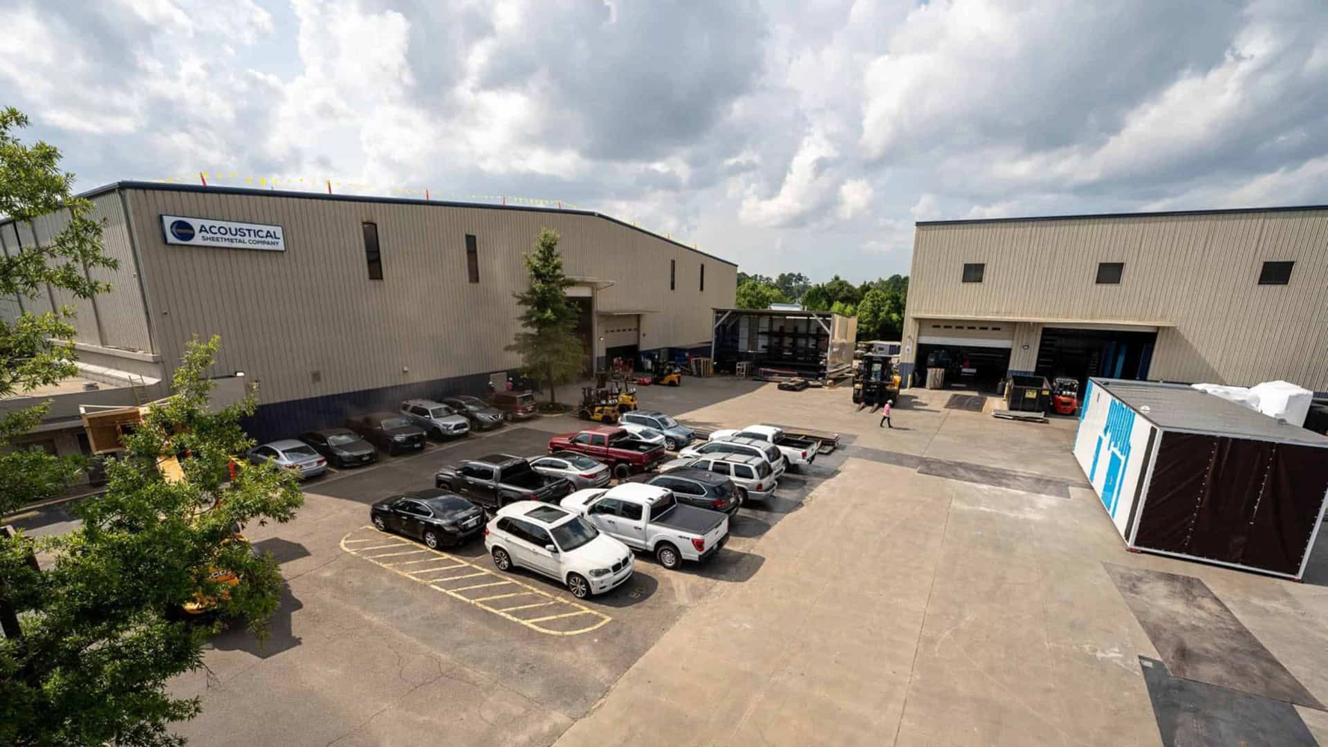 A drone view of ASC's Production Road buildings.